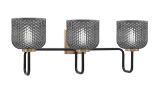 Toltec Lighting - 6223-MBNAB-4612 - Three Light Bath Bar - Sandia - Matte Black & New Age Brass