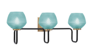Toltec Lighting - 6223-MBNAB-4625 - Three Light Bath Bar - Sandia - Matte Black & New Age Brass