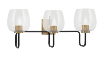 Toltec Lighting - 6223-MBNAB-4810 - Three Light Bath Bar - Sandia - Matte Black & New Age Brass