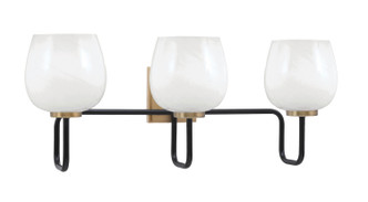 Toltec Lighting - 6223-MBNAB-4811 - Three Light Bath Bar - Sandia - Matte Black & New Age Brass