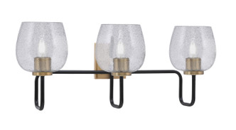 Toltec Lighting - 6223-MBNAB-4812 - Three Light Bath Bar - Sandia - Matte Black & New Age Brass
