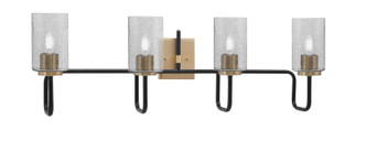 Toltec Lighting - 6224-MBNAB-3002 - Four Light Bath Bar - Sandia - Matte Black & New Age Brass