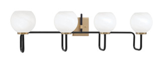 Toltec Lighting - 6224-MBNAB-4101 - Four Light Bath Bar - Sandia - Matte Black & New Age Brass