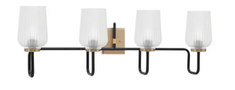 Toltec Lighting - 6224-MBNAB-4250 - Four Light Bath Bar - Sandia - Matte Black & New Age Brass