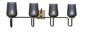 Toltec Lighting - 6224-MBNAB-4252 - Four Light Bath Bar - Sandia - Matte Black & New Age Brass