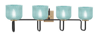Toltec Lighting - 6224-MBNAB-4615 - Four Light Bath Bar - Sandia - Matte Black & New Age Brass