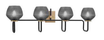 Toltec Lighting - 6224-MBNAB-4622 - Four Light Bath Bar - Sandia - Matte Black & New Age Brass