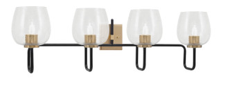 Toltec Lighting - 6224-MBNAB-4810 - Four Light Bath Bar - Sandia - Matte Black & New Age Brass