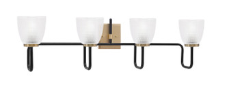 Toltec Lighting - 6224-MBNAB-500 - Four Light Bath Bar - Sandia - Matte Black & New Age Brass