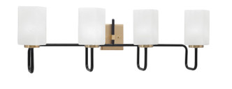 Toltec Lighting - 6224-MBNAB-541 - Four Light Bath Bar - Sandia - Matte Black & New Age Brass
