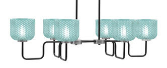 Toltec Lighting - 6236-MBGP-4615 - Six Light Bar - Sandia - Matte Black & Graphite