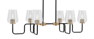 Toltec Lighting - 6236-MBNAB-210 - Six Light Bar - Sandia - Matte Black & New Age Brass