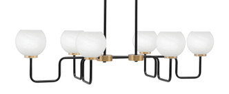 Toltec Lighting - 6236-MBNAB-4101 - Six Light Bar - Sandia - Matte Black & New Age Brass