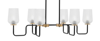 Toltec Lighting - 6236-MBNAB-4250 - Six Light Bar - Sandia - Matte Black & New Age Brass