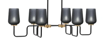 Toltec Lighting - 6236-MBNAB-4252 - Six Light Bar - Sandia - Matte Black & New Age Brass