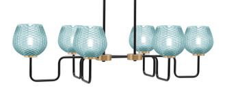 Toltec Lighting - 6236-MBNAB-4605 - Six Light Bar - Sandia - Matte Black & New Age Brass