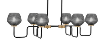 Toltec Lighting - 6236-MBNAB-4622 - Six Light Bar - Sandia - Matte Black & New Age Brass