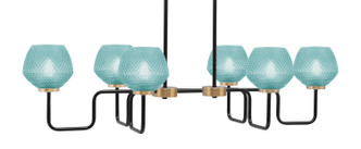 Toltec Lighting - 6236-MBNAB-4625 - Six Light Bar - Sandia - Matte Black & New Age Brass