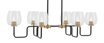 Toltec Lighting - 6236-MBNAB-4810 - Six Light Bar - Sandia - Matte Black & New Age Brass