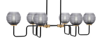 Toltec Lighting - 6236-MBNAB-5112 - Six Light Bar - Sandia - Matte Black & New Age Brass