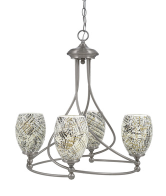 Toltec Lighting - 904-BN-5054 - Four Light Chandelier - Capri - Brushed Nickel