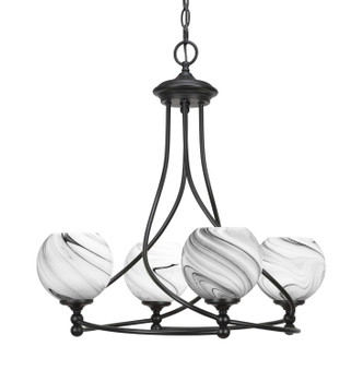 Toltec Lighting - 904-MB-4109 - Four Light Chandelier - Capri - Matte Black