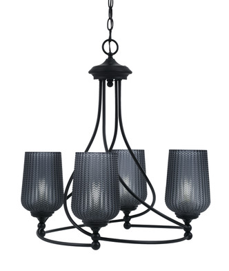 Toltec Lighting - 904-MB-4252 - Four Light Chandelier - Capri - Matte Black