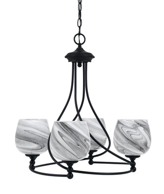 Toltec Lighting - 904-MB-4819 - Four Light Chandelier - Capri - Matte Black