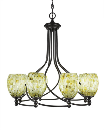 Toltec Lighting - 908-DG-406 - Eight Light Chandelier - Capri - Dark Granite