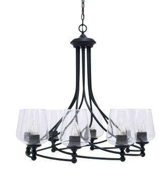 Toltec Lighting - 908-MB-210 - Eight Light Chandelier - Capri - Matte Black