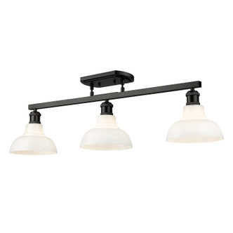 Carver Three Light Semi-Flush Mount (0305-3SF BLK-VMG)