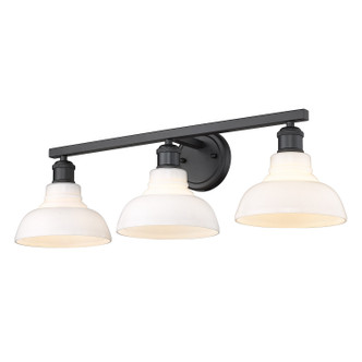 Golden - 0305-BA3 BLK-VMG - Three Light Bath Vanity - Carver - Matte Black