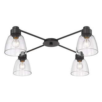 Remy Four Light Flush Mount (0314-4FM BLK-CLR)