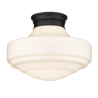 Golden - 0508-LSF BLK-VMG - One Light Semi-Flush Mount - Ingalls - Matte Black
