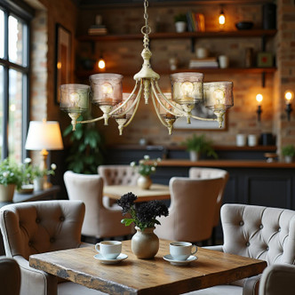 Keating Six Light Chandelier (0806-6 AI-HWG)