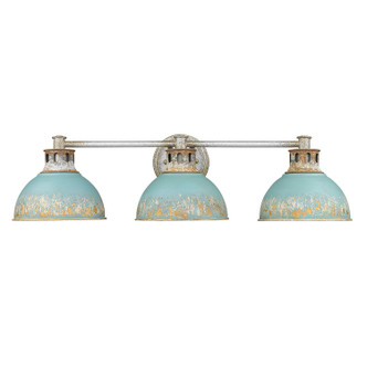 Golden - 0865-BA3 AGV-TEAL - Three Light Bath Vanity - Kinsley - Aged Galvanized Steel