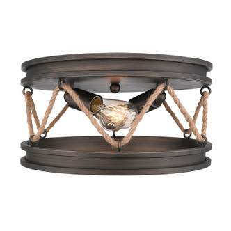 Golden - 1048-FM GMT - Two Light Flush Mount - Chatham - Gunmetal Bronze