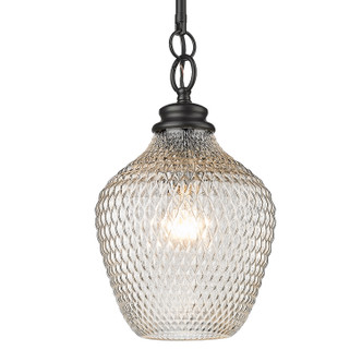 Adeline One Light Pendant (1088-M BLK-CLR)