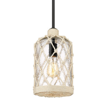 Golden - 1090-M1L BLK-HCG - One Light Mini Pendant - Nassau - Matte Black
