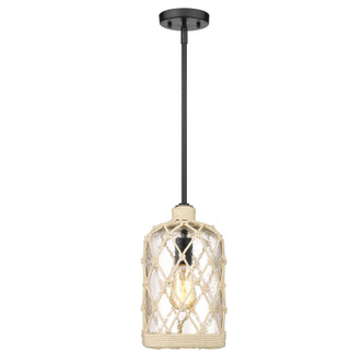 Nassau One Light Mini Pendant (1090-M1L BLK-HCG)