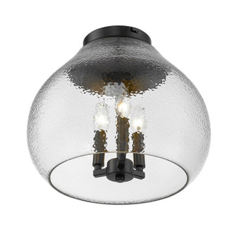 Ariella Three Light Flush Mount (1094-3FM BLK-HCG)