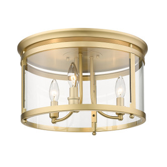 Golden - 1157-FM BCB - Three Light Flush Mount - Payton - Brushed Champagne Brass