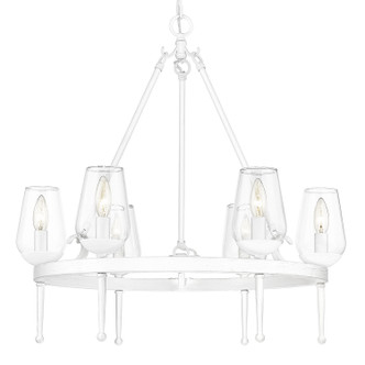 Golden - 1210-6 TWP - Six Light Chandelier - Regent - Textured White Plaster