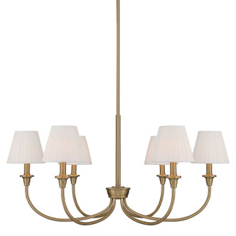Golden - 1622-6 BCB-EPW - Six Light Chandelier - Cambria - Brushed Champagne Brass