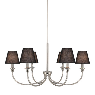 Golden - 1622-6 PN-EHB - Six Light Chandelier - Cambria - Polished Nickel