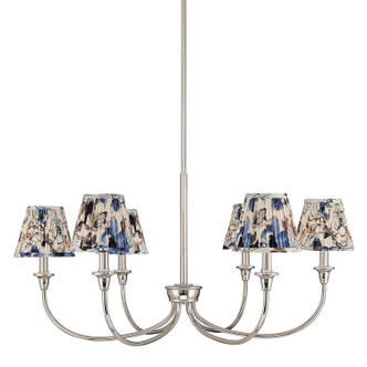 Golden - 1622-6 PN-HGB - Six Light Chandelier - Cambria - Polished Nickel