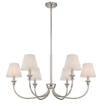Cambria Six Light Chandelier (1622-6 PN-HGW)
