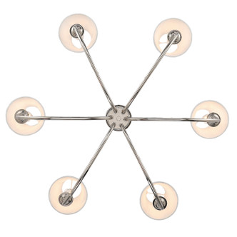 Cambria Six Light Chandelier (1622-6 PN-HGW)