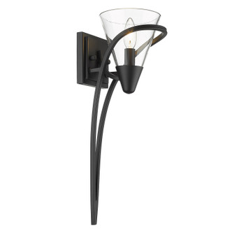 Olympia One Light Wall Sconce (1648-1W BLK-CLR)