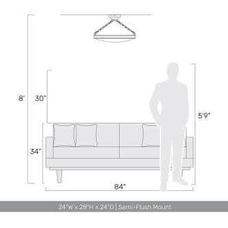 Cameron LED Semi-Flush Mount (1700-24SF PN-EG)